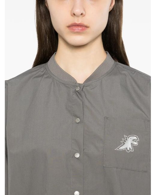 SPORT b. by agnès b. Gray Crystal-Embellished Logo Shirt