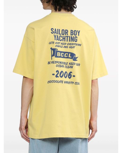 T-shirt con stampa di Chocoolate in Yellow da Uomo