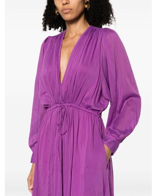 Robe mi-longue à taille élastiquée Forte Forte en coloris Purple