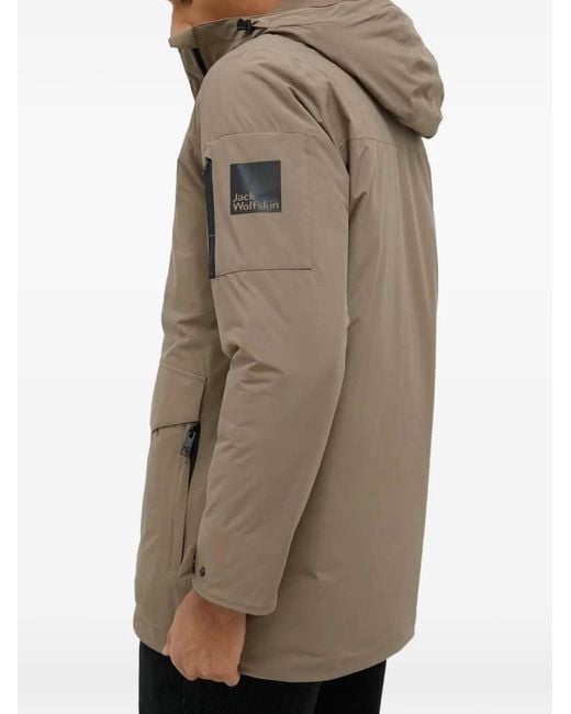 Jack Wolfskin Brown Hooded Zip Jacket for men