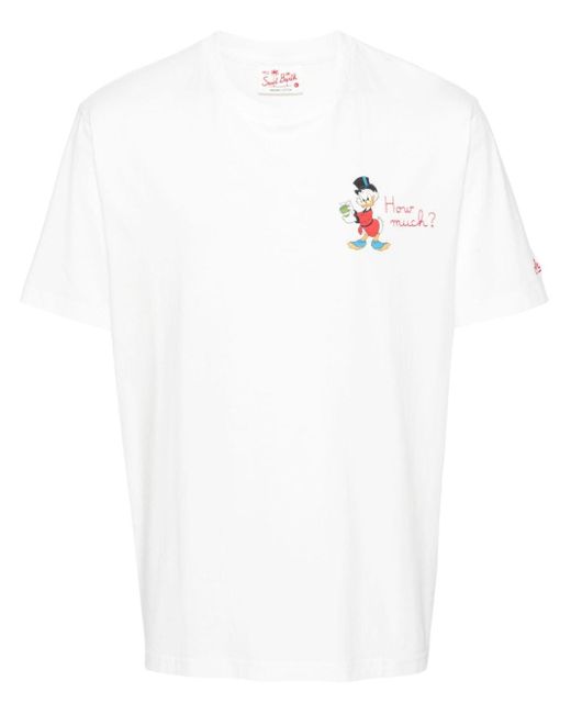 Camiseta con dibujo estampado Mc2 Saint Barth de hombre de color White
