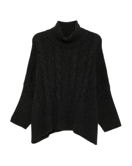N.Peal Cashmere ケーブルニット セーター Black