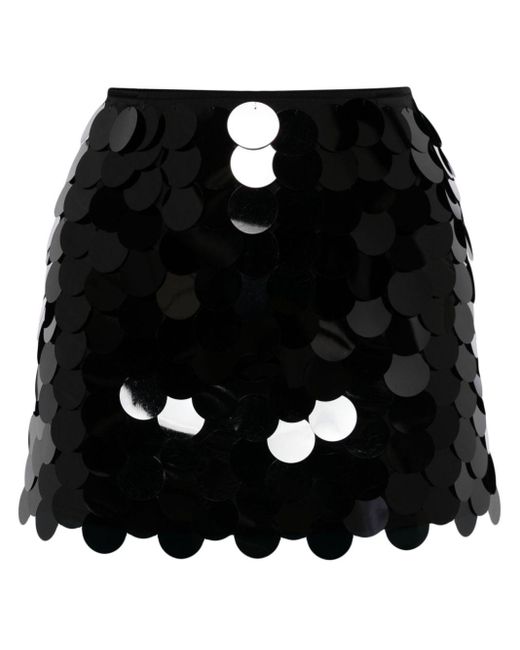 16Arlington Black Haile Paillette-embellished Satin Mini Skirt