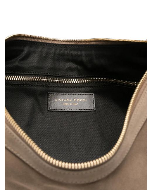 Liviana Conti Natural Curved Leather Shoulder Bag