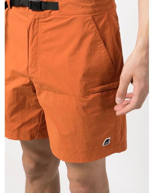 K-Way Orange Belted Nylon Shorts for men