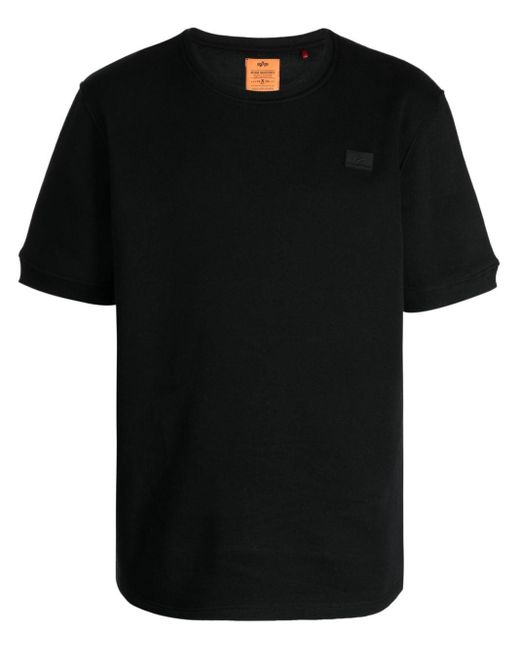 Alpha Industries Logo-patch Crew-neck T-shirt in Black for Men | Lyst