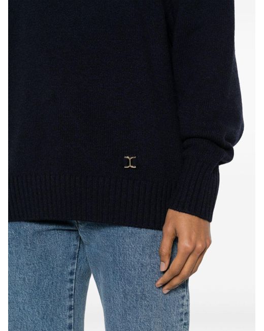 Chloé Blue Marcie-plaque Cashmere Sweater - Women's - Wool/cashmere