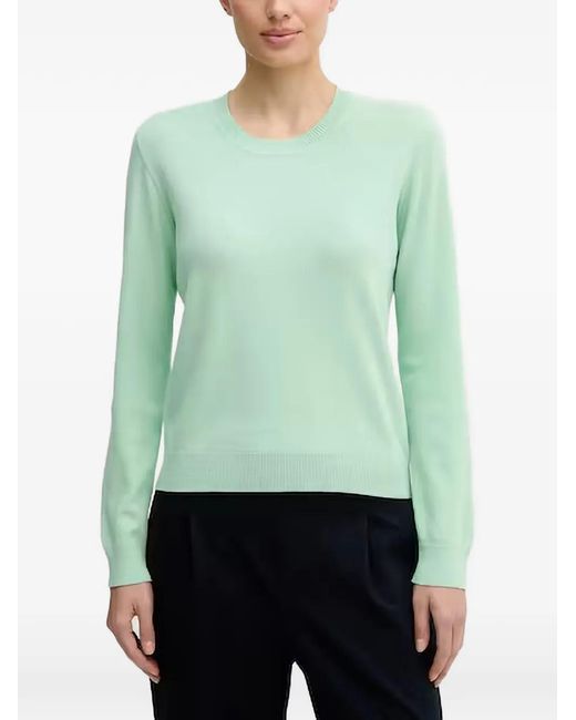 Benetton Green Crew-Neck Cotton Sweater