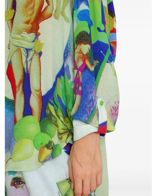 Amir Slama Blue Printed Shirt