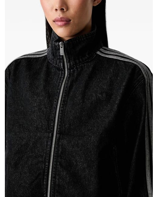 Adidas Black Side-Stripe Denim Jacket
