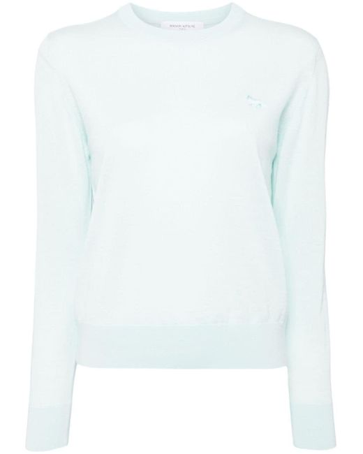 Maison Kitsuné White Baby Fox Patch Regular Fit Jumper