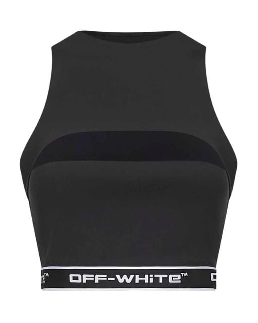 Off-White c/o Virgil Abloh ジャカード クロップドトップ Black