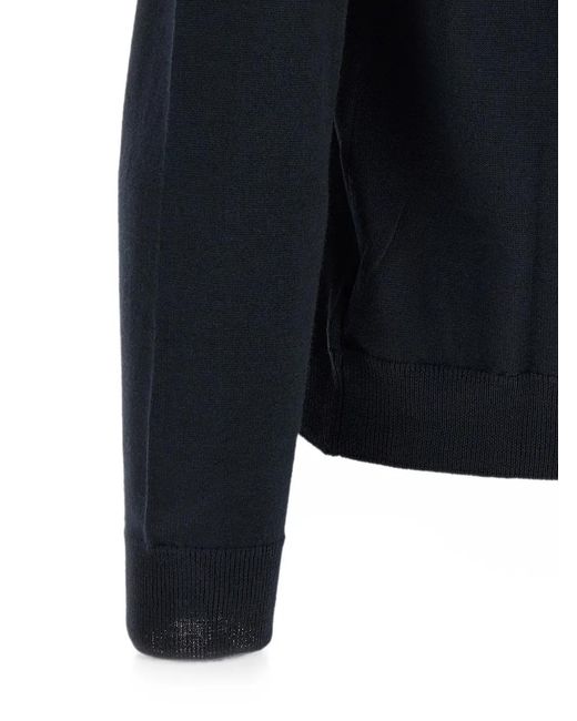 Zanone Blue Giro Ribbed-Trim Sweater for men