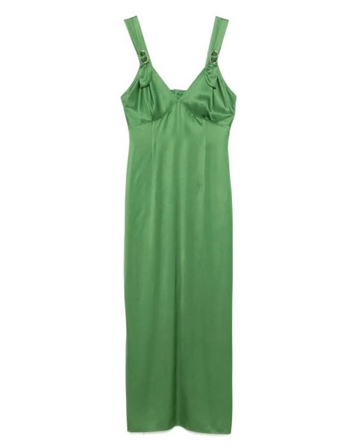 Sandro Green Satin Maxi Dress