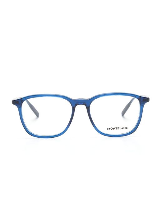Montblanc Eckige MB0085O Brille in Blue für Herren