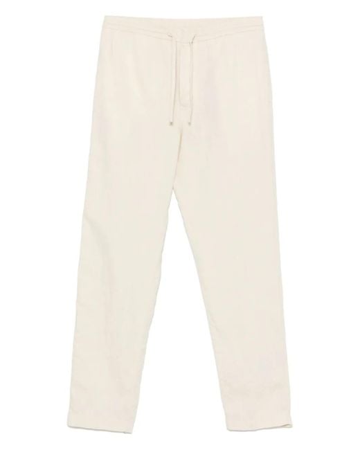 Canali White Linen Trousers for men