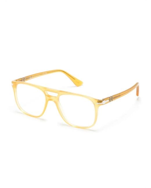 Persol Metallic Pilot-Frame Translucent Glasses for men