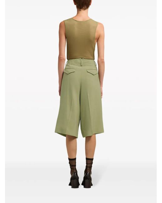 AMI Green Knee-Length Tailored Shorts