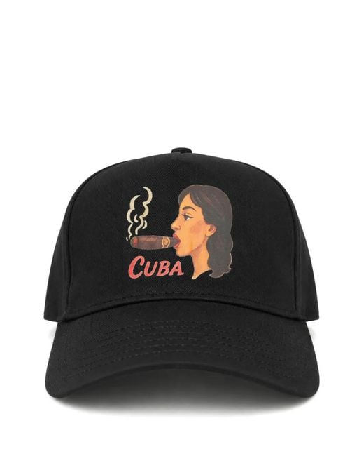 Melt Black Graphic-Print Cap for men
