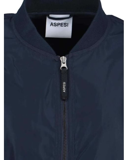 Aspesi Blue Zip-Up Coat