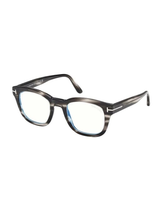 Lunettes De Vue Géométriques À Rayures Tom Ford en coloris Gray