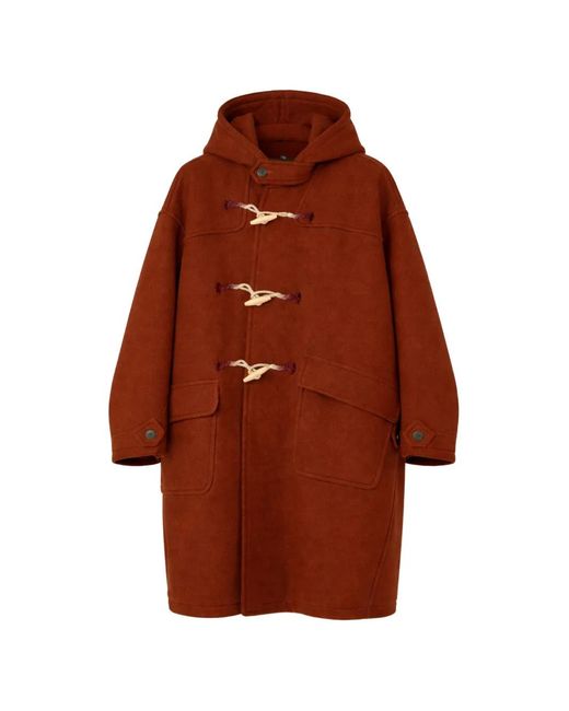 Yoshio Kubo Brown Hooded Duffle Coat for men