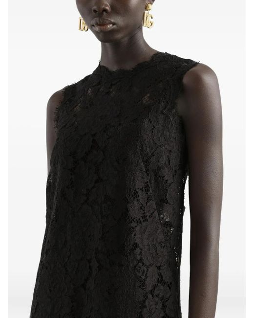 Dolce & Gabbana Black Mini Cordonetto Lace Dress