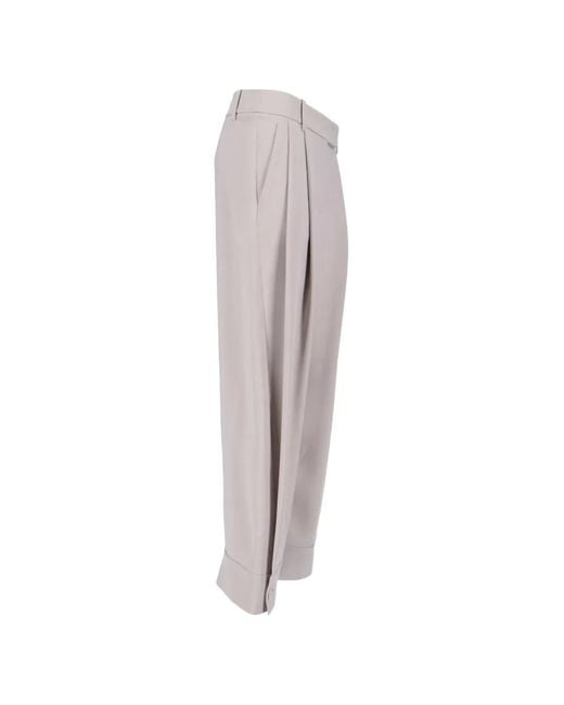 Giorgio Armani Gray Wide-Leg Trousers