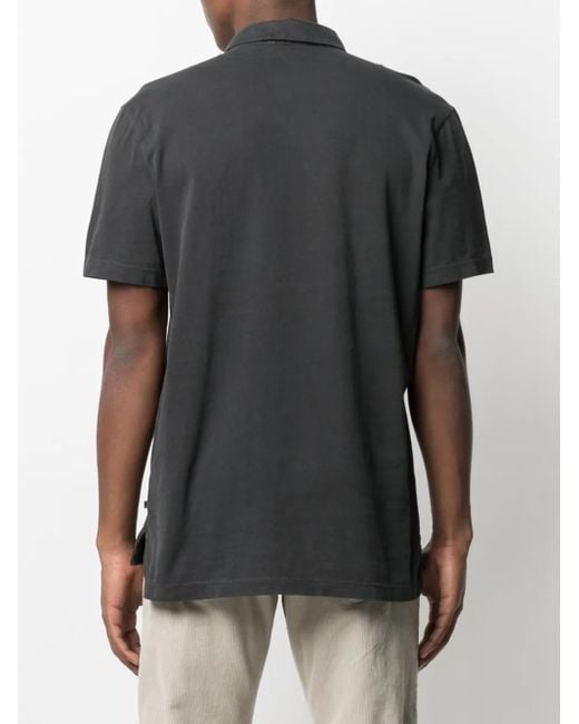 James Perse Gray Sueded-Jersey Polo Shirt for men