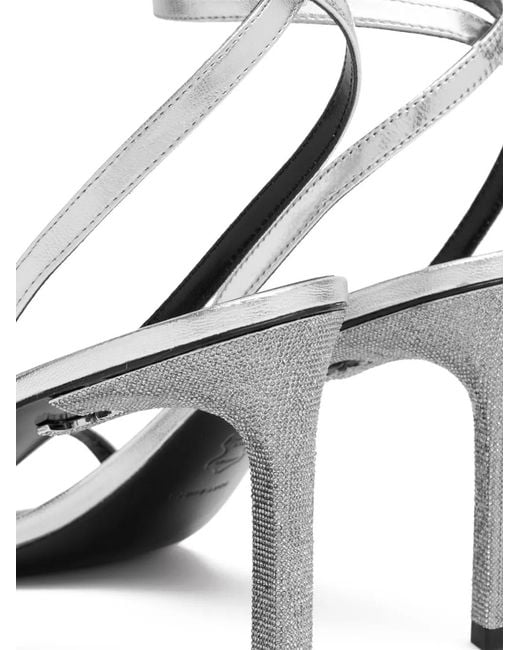Tory Burch White Pavé Heeled Sandals