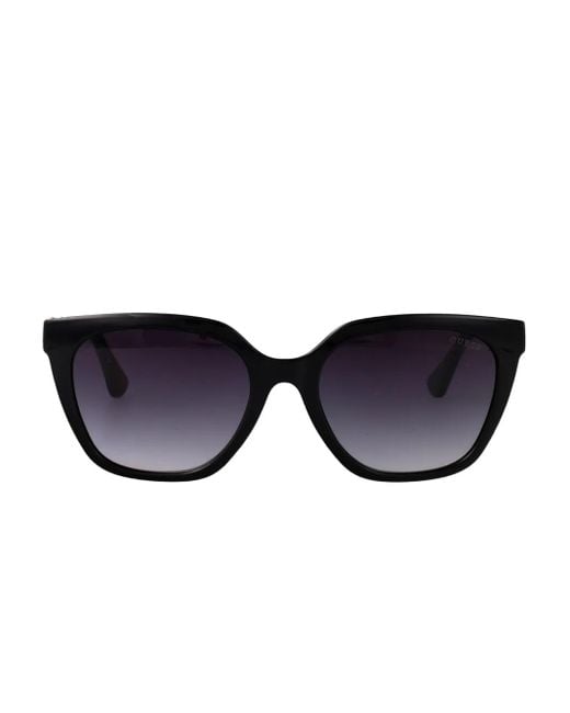 GUESS EYEWEAR Black Logo-Detail Square Sunglasses