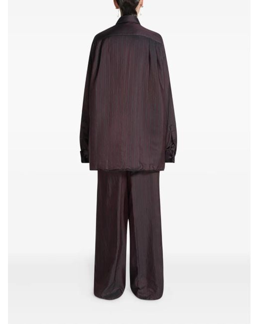Dries Van Noten Purple Gestreiftes Hemd