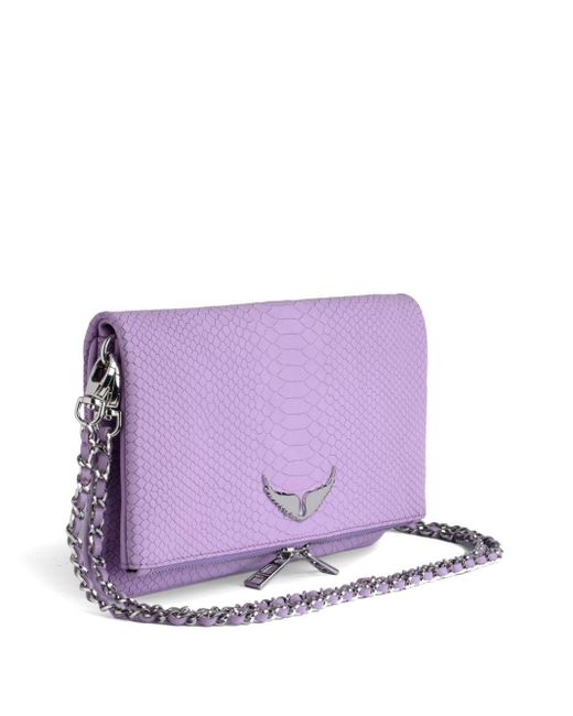 Zadig & Voltaire Purple Rock Leather Clutch Bag