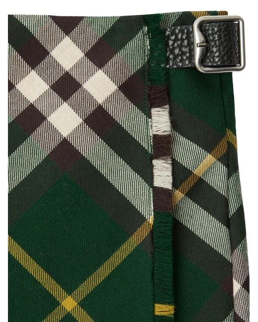 Jupe En Laine À Carreaux Burberry en coloris Green