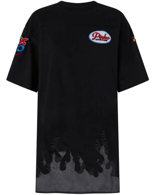 Camiseta con aplique del logo Pinko de color Black