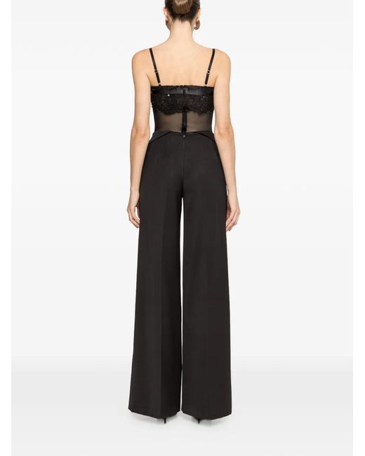Nissa Black Drawstring-Detail Pants