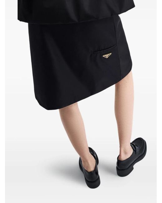 Prada Black Logo-Triangle Skirt