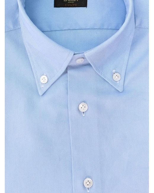 Barba Napoli Blue Button-Down Shirt for men
