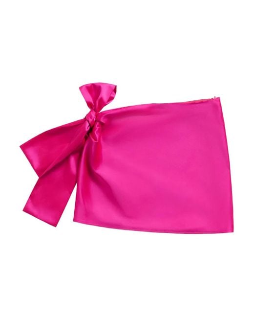 Area Pink Crystal-Embellished Bow-Detail Mini Skirt