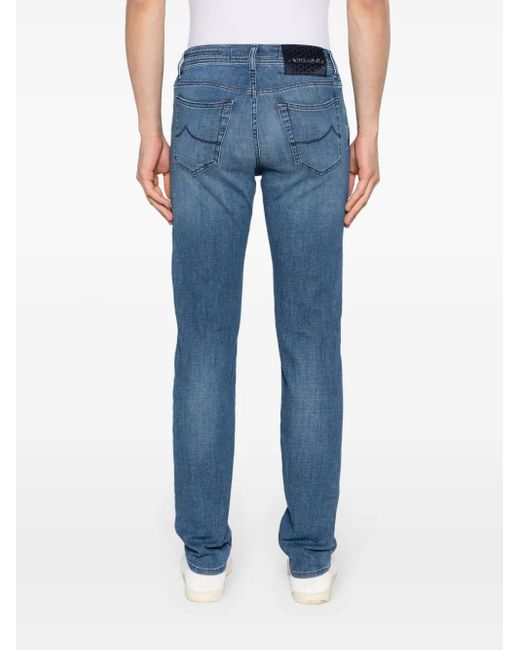Jacob Cohen Blue Bard Mid-Rise Slim-Fit Jeans for men