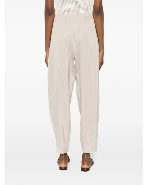 Herno White Drawstring Pleated Trousers
