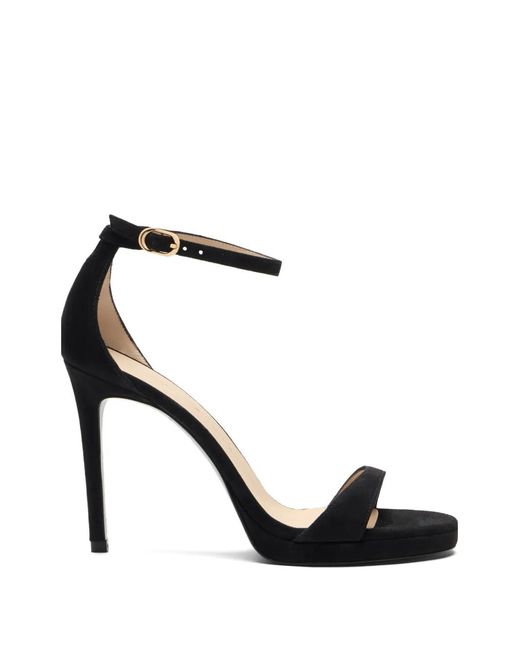Stuart Weitzman Black Nudist Platform Sandals