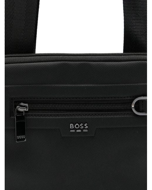 Boss Black Logo-Plaque Messenger Bag for men