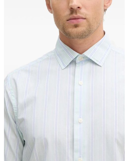 Gant White Striped Long-Sleeve Shirt for men