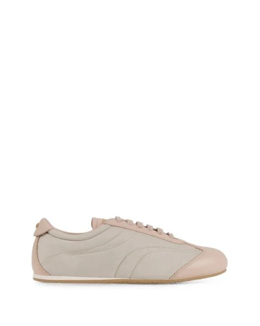 Ferragamo White Panelled Sneakers