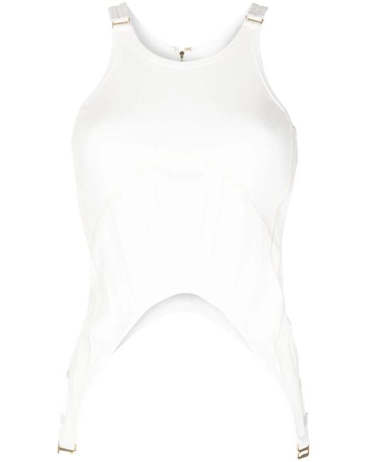 Dion Lee White Garter Corset Tank Top