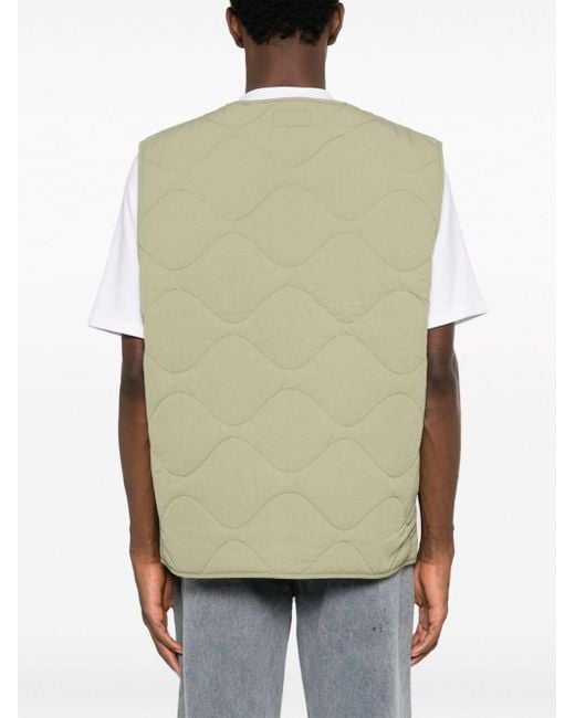 トップス stussy logo-embroidered vest Stüssy Black Fleece Gilet with Nylon Trim – Logo Embroidered