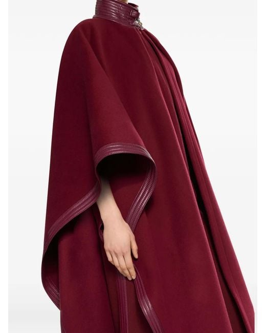 Elie Saab Red High-Neck Cape