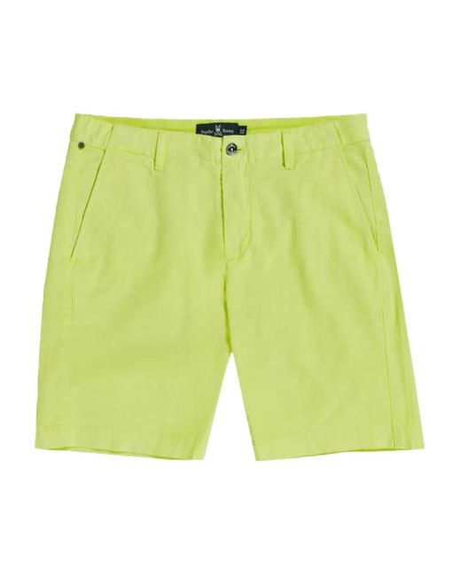 Psycho Bunny Yellow Four-Pocket Shorts for men