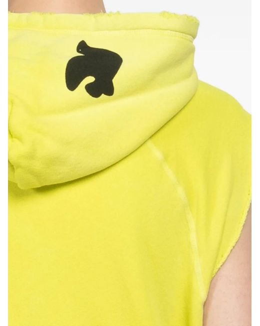 Freecity Yellow Hooded Sleeveless Hoodie
